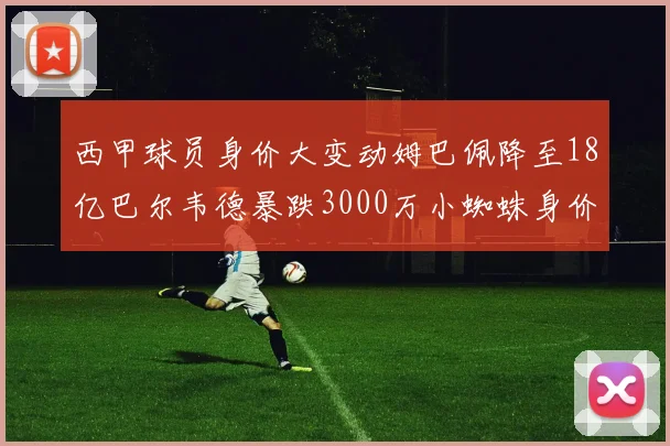 西甲球员身价大变动姆巴佩降至18亿巴尔韦德暴跌3000万小蜘蛛身价达1亿